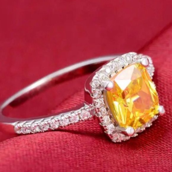 NEW LUXURY ENGAGEMENT DIAMOND S925 STERLING SILVER RING - Picture 4 of 6